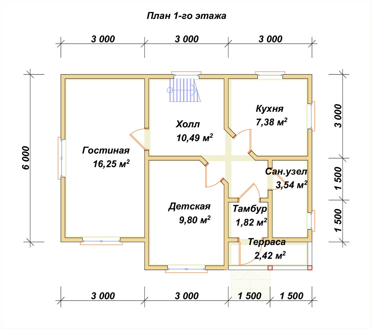 План первого этажа проекта П-55