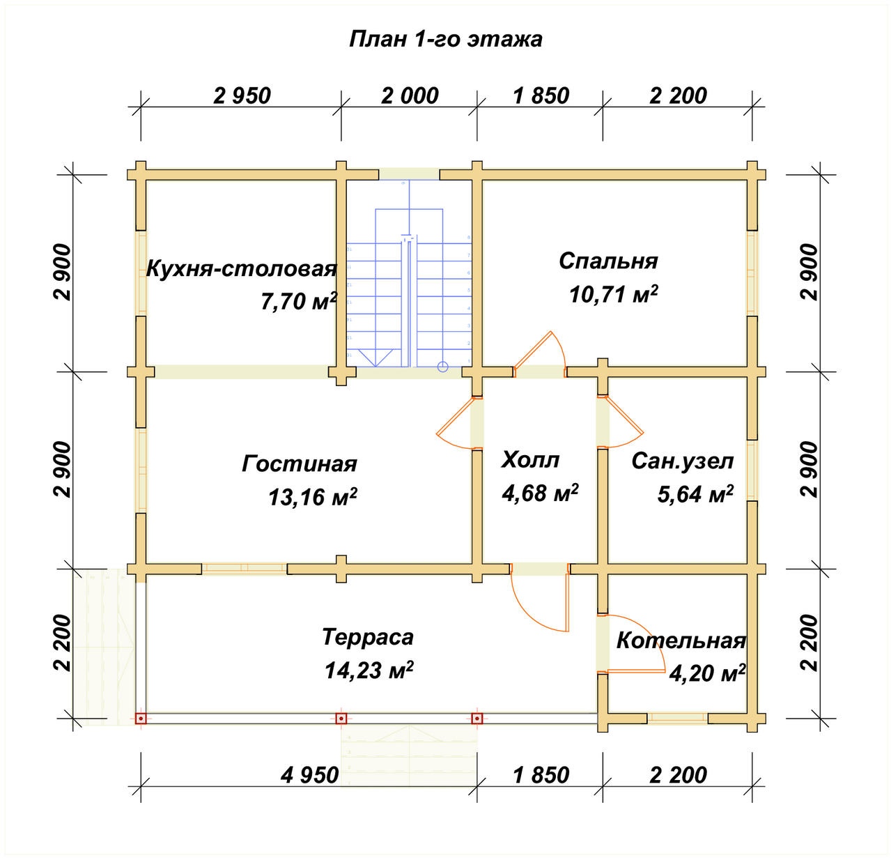 План первого этажа проекта П-58