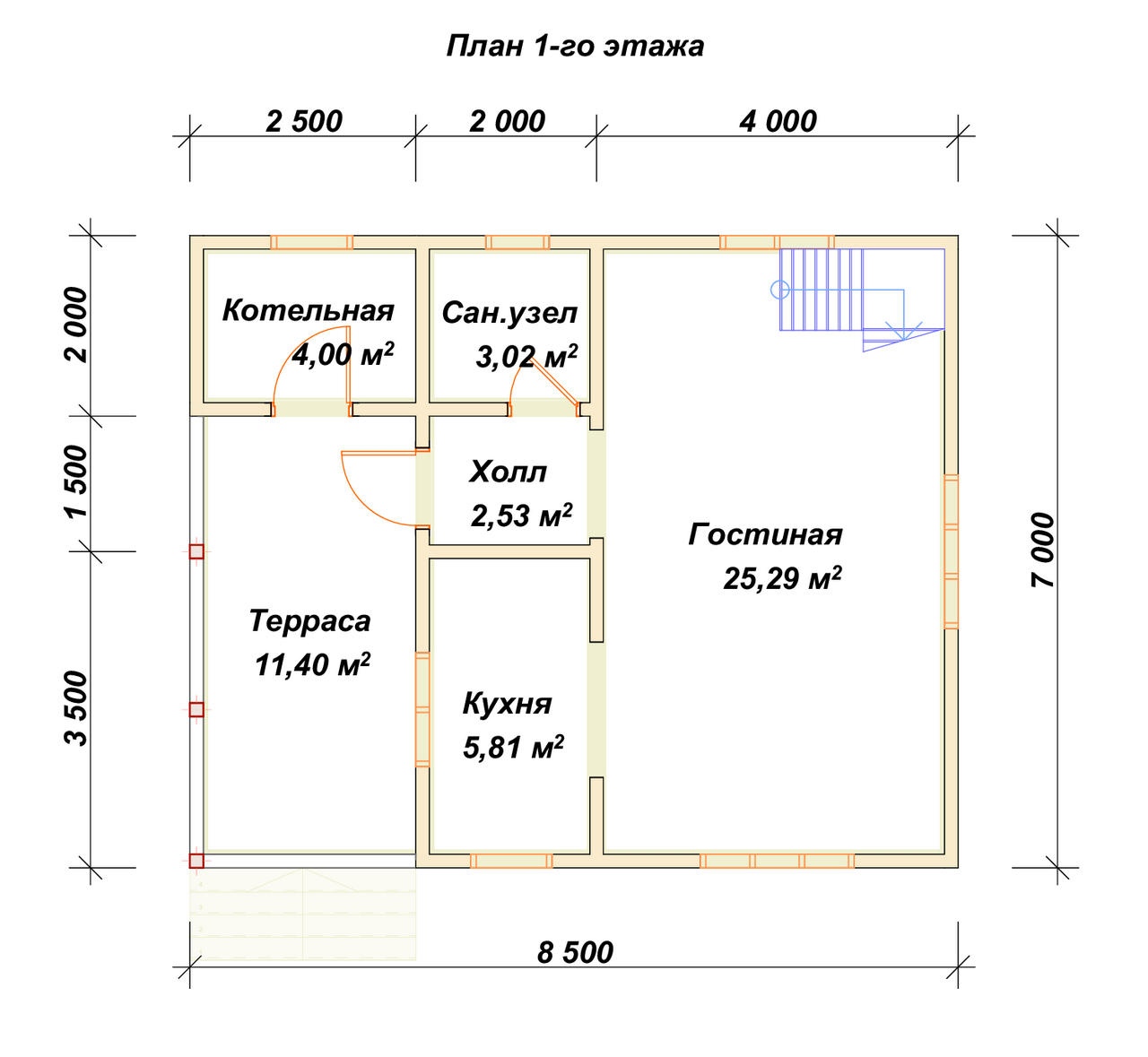 План первого этажа проекта П-59