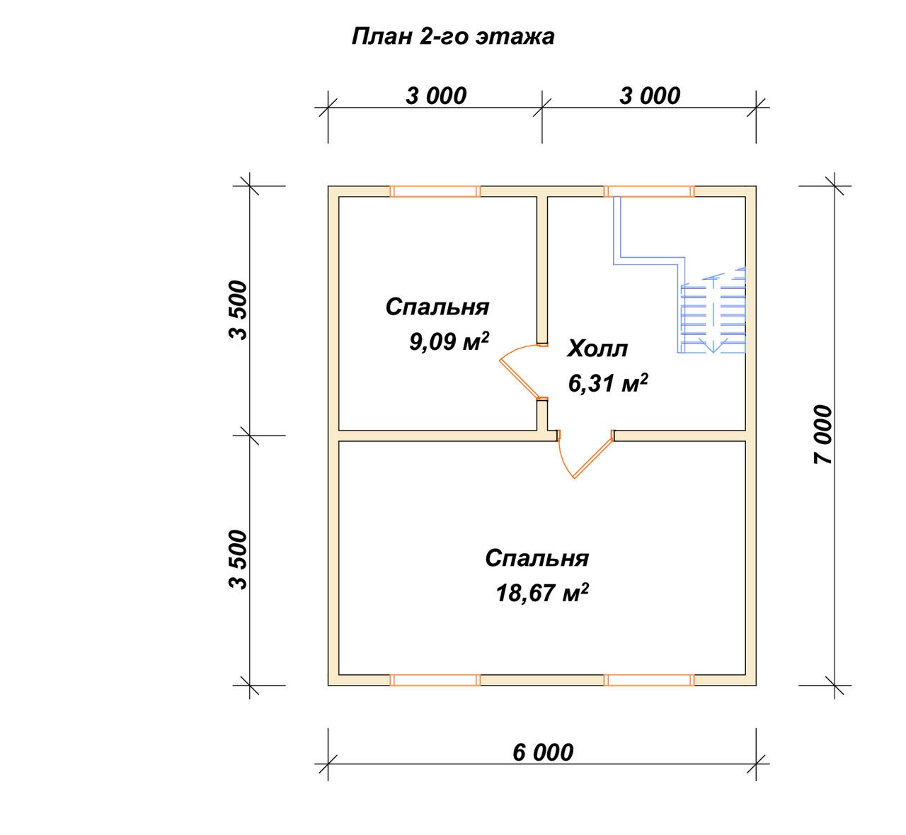 План 2-го этажа проект П-59