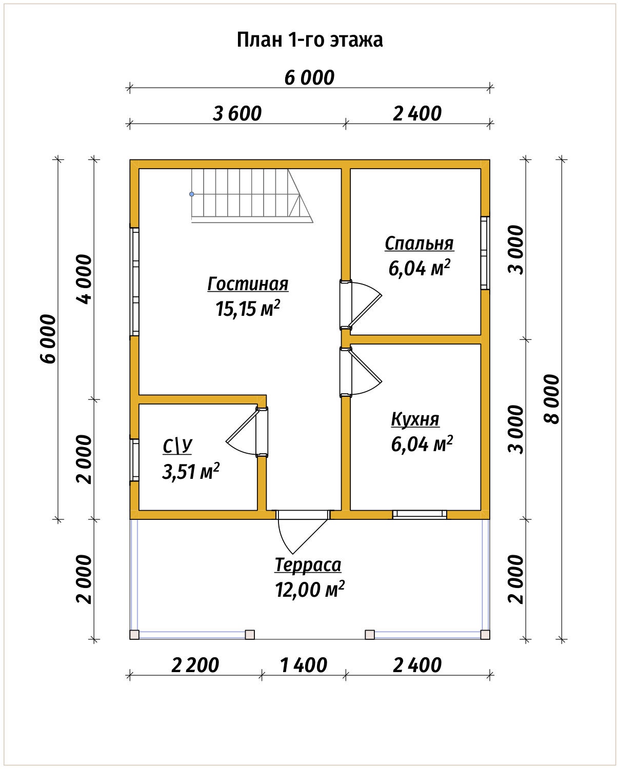План первого этажа проекта П-6