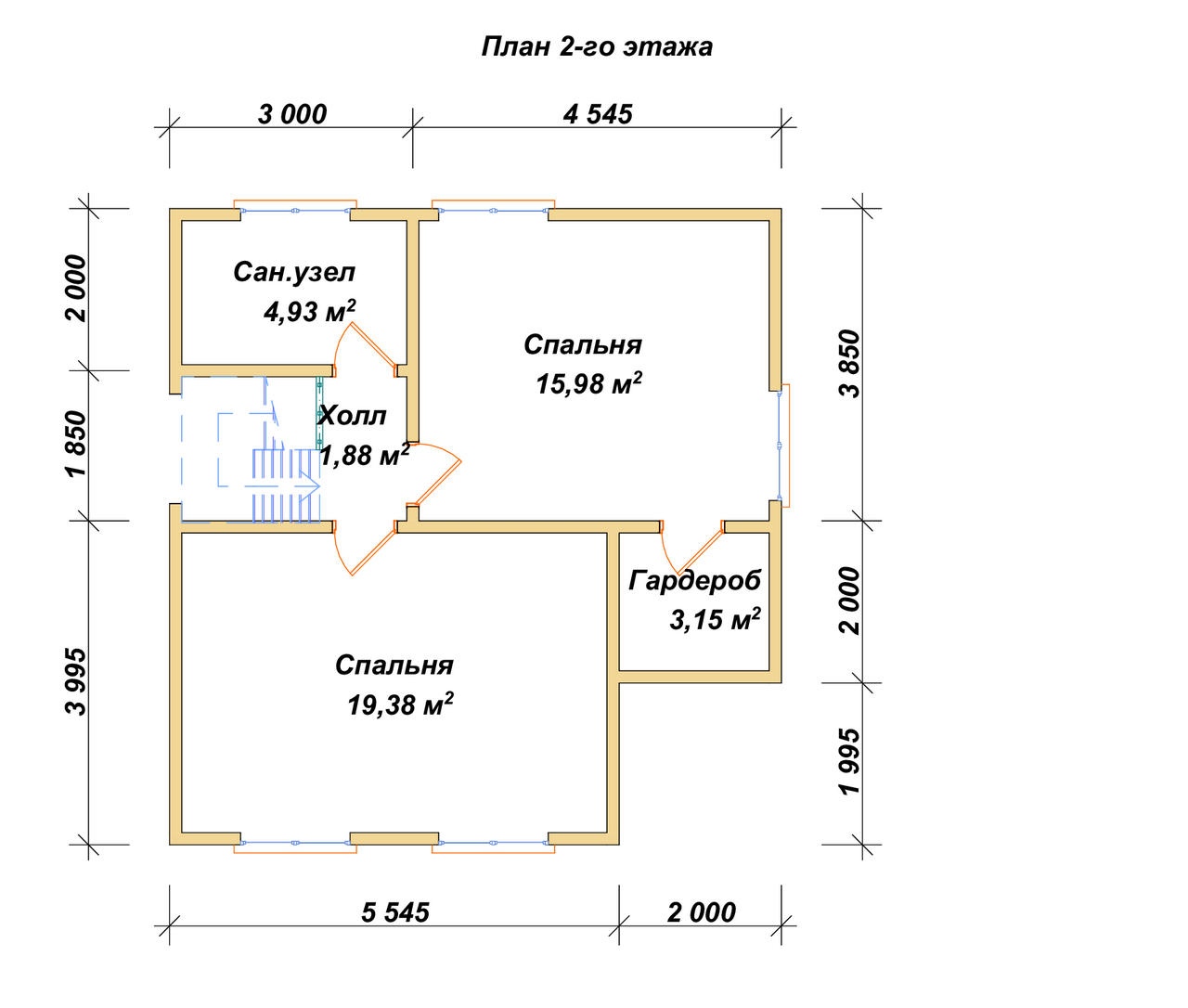 План 2-го этажа проект П-60