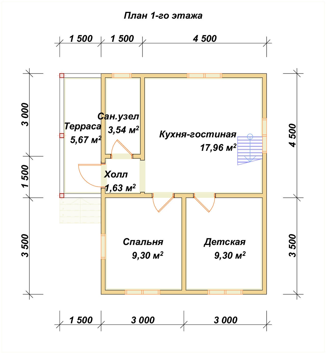 План первого этажа проекта П-61