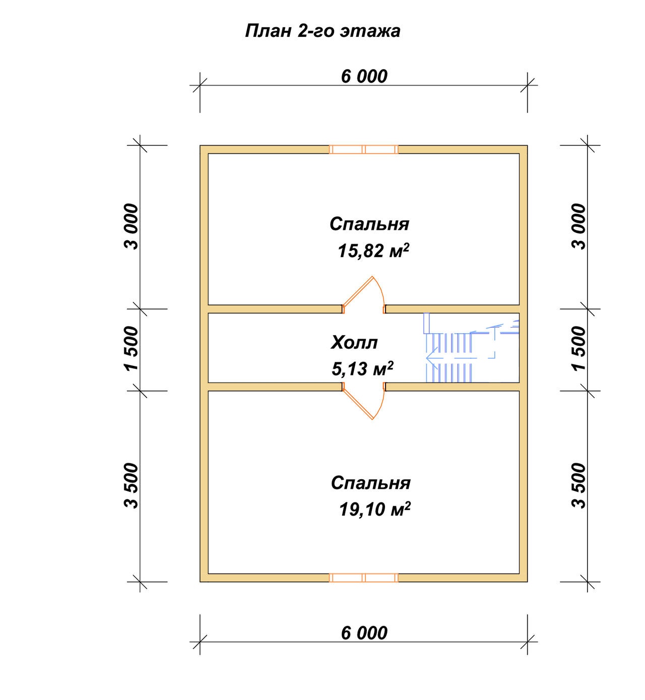 План 2-го этажа проект П-61