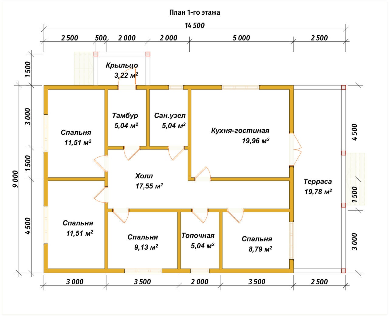 План первого этажа проекта П-66