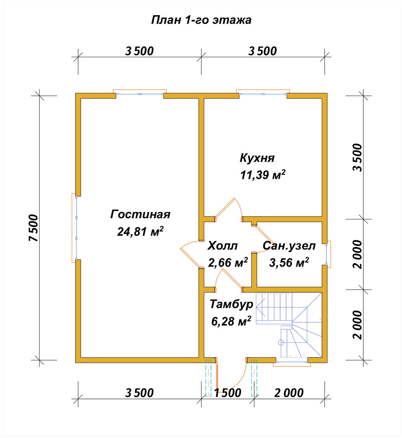 План первого этажа проекта П-67