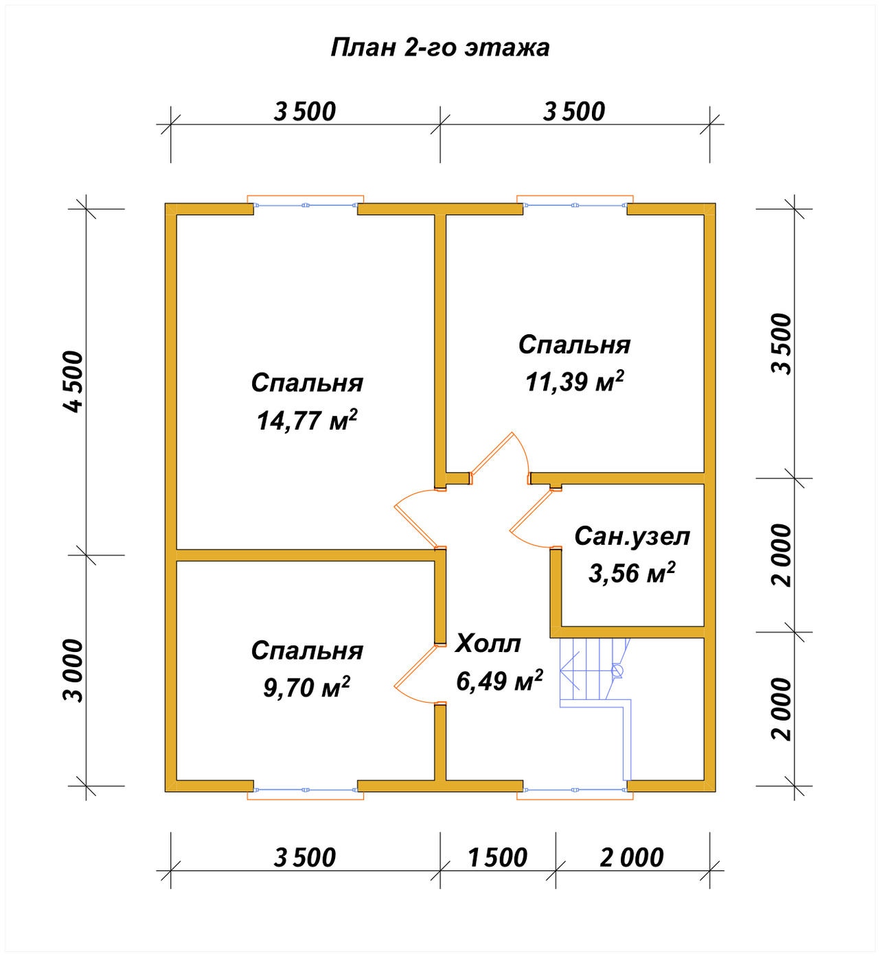 План 2-го этажа проект П-67