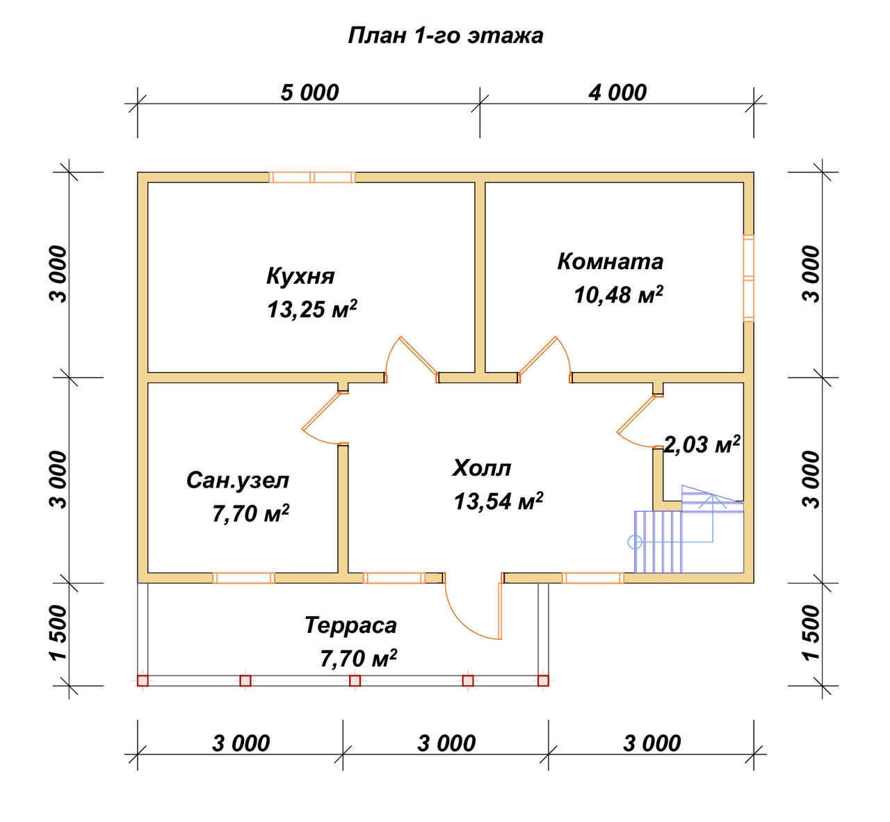План первого этажа проекта П-68