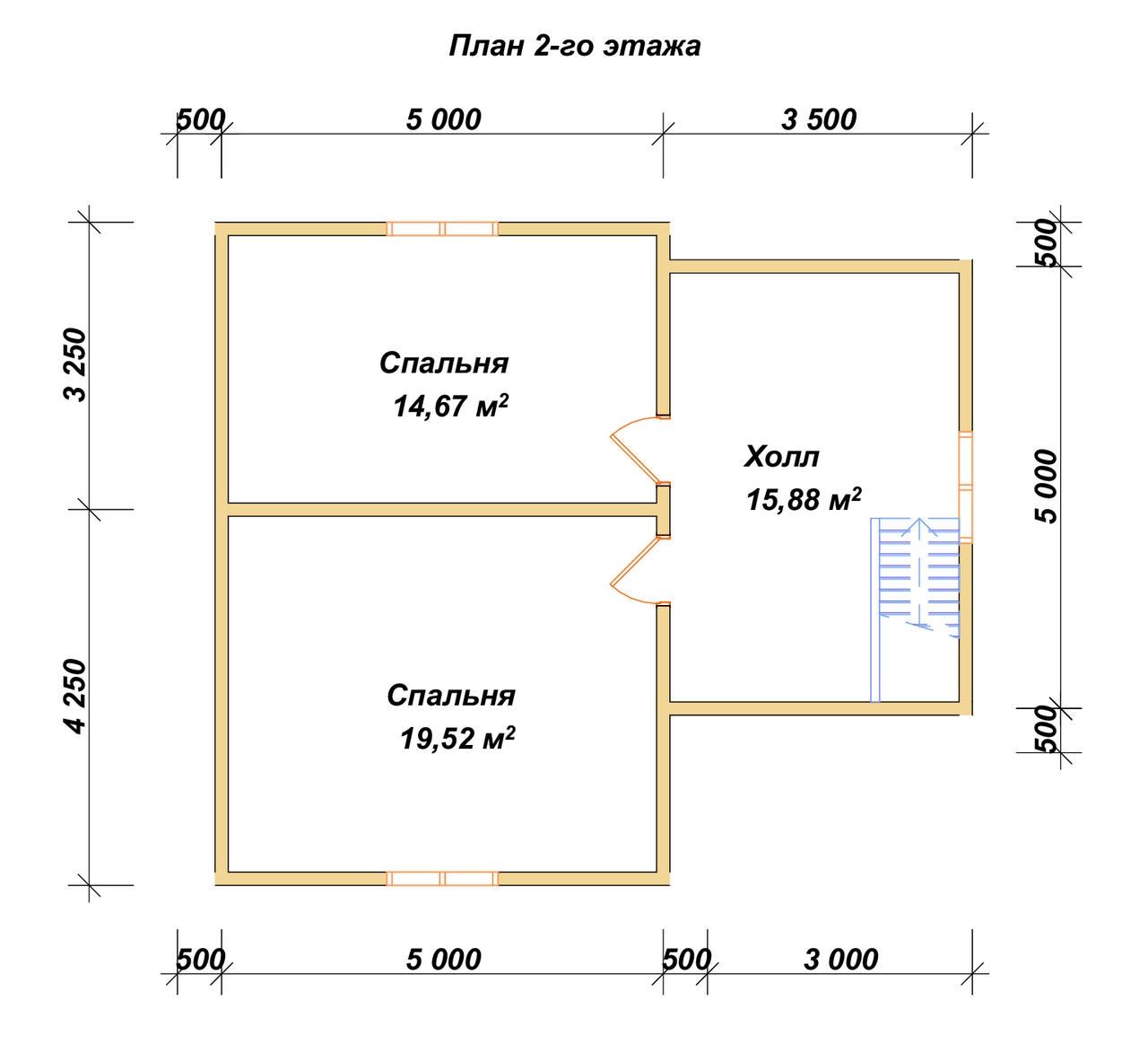 План 2-го этажа проект П-68
