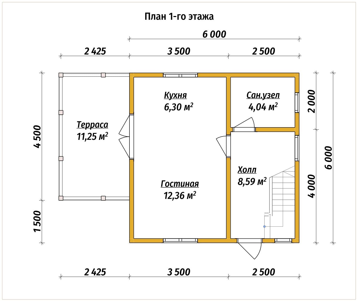 План первого этажа проекта П-7