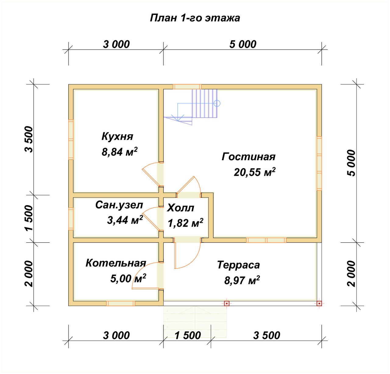 План первого этажа проекта П-75