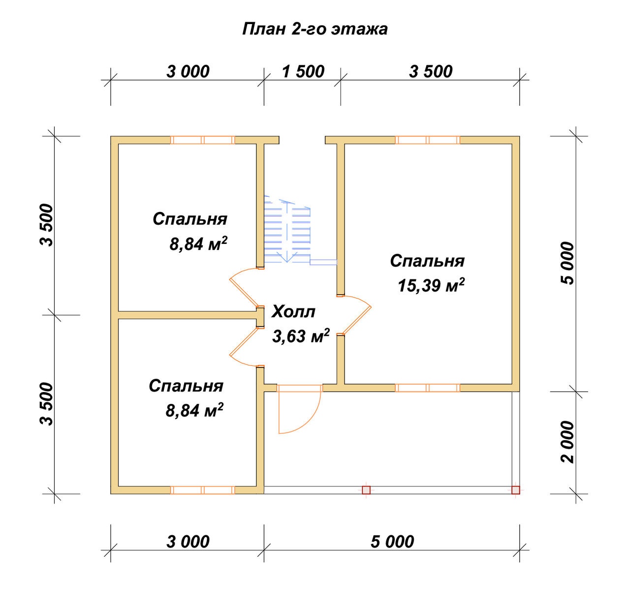 План 2-го этажа проект П-75