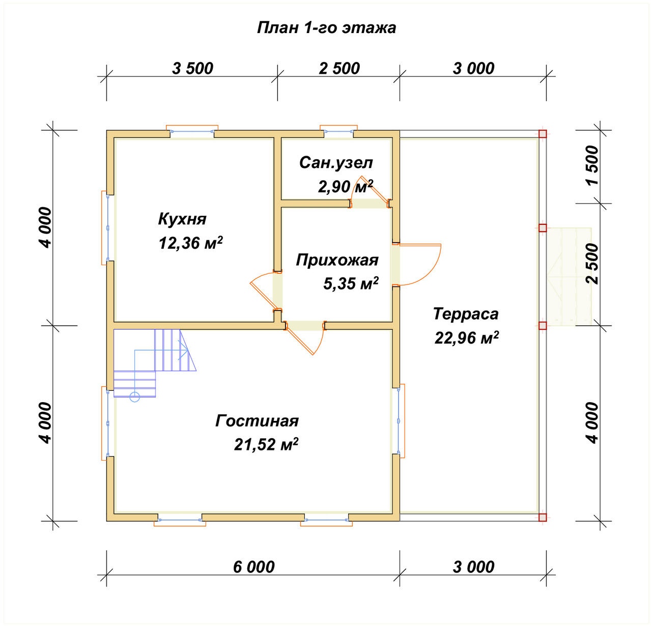 План первого этажа проекта П-76
