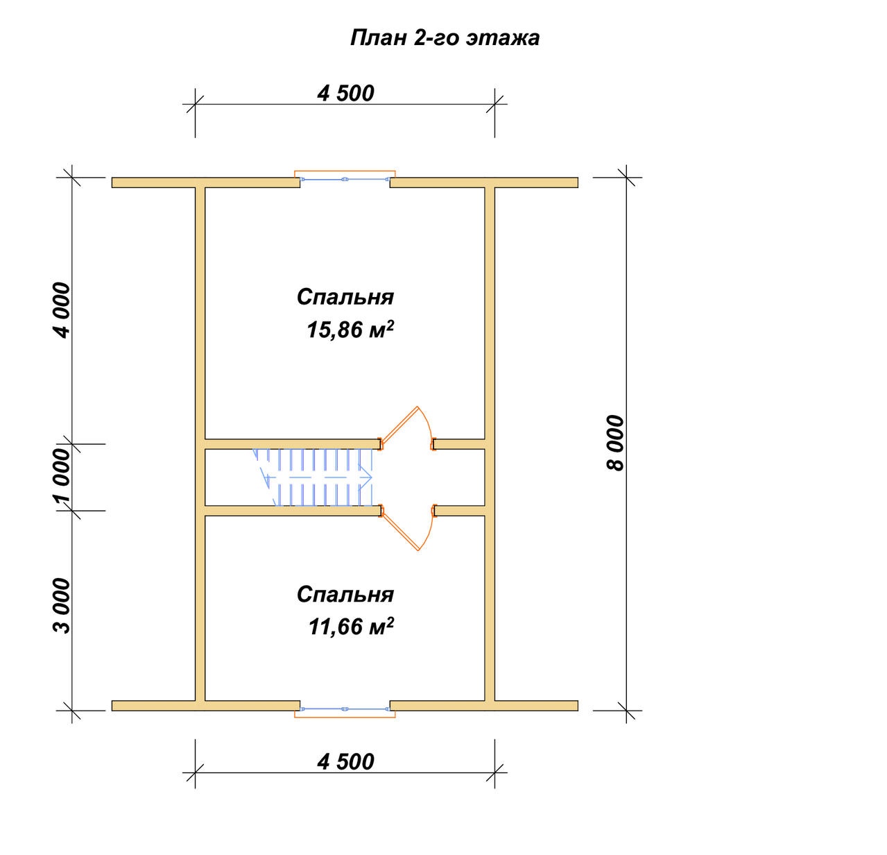 План 2-го этажа проект П-76