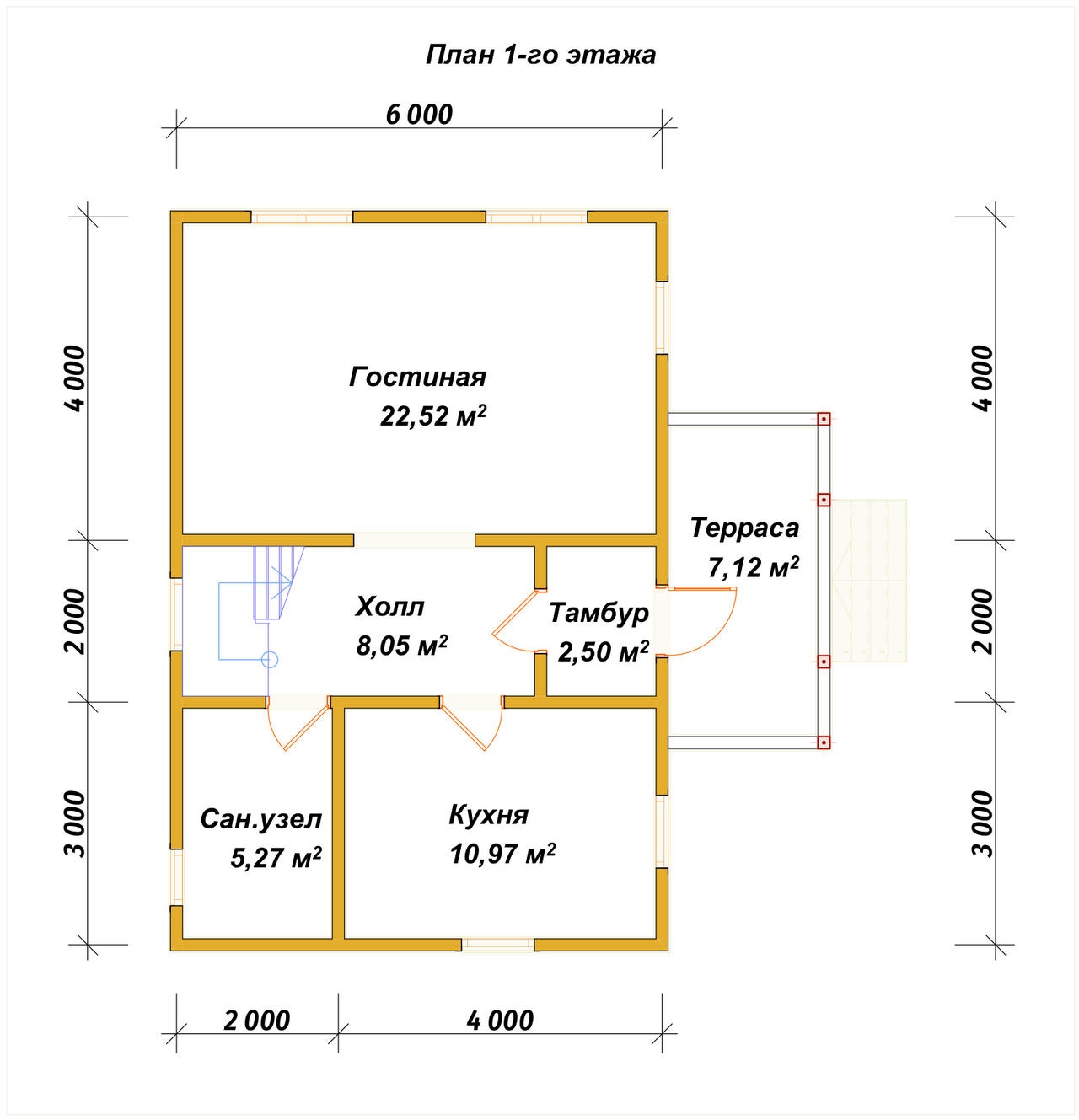 План первого этажа проекта П-77