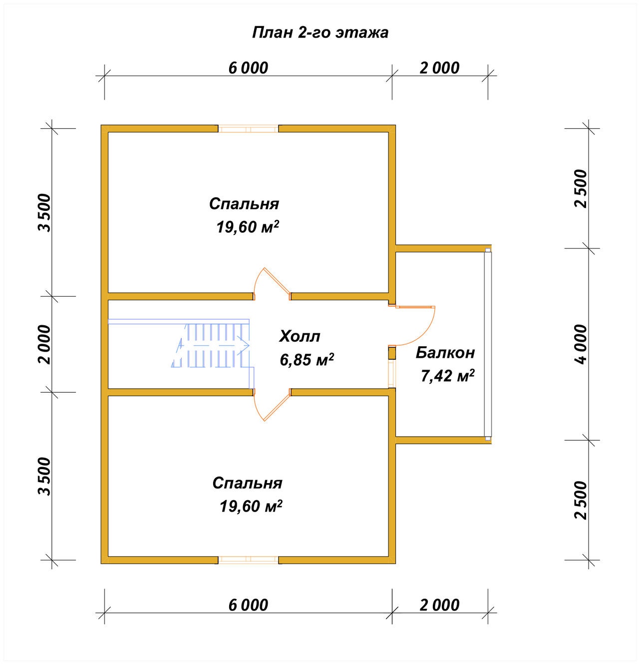 План 2-го этажа проект П-77