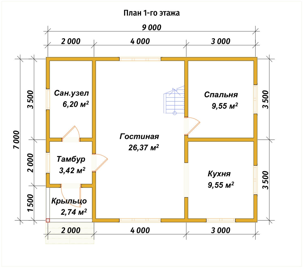 План первого этажа проекта П-78