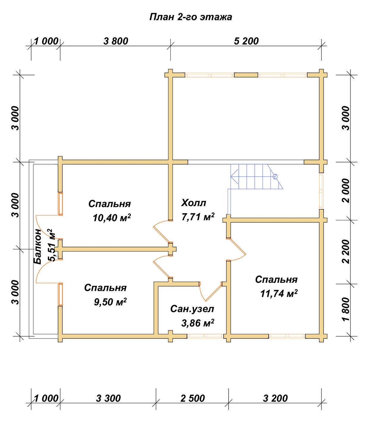 План 2-го этажа проект П-79