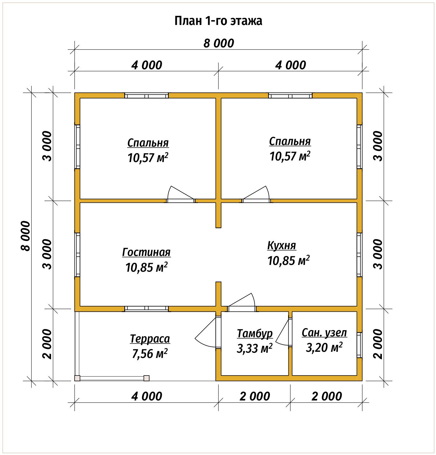 План первого этажа проекта П-8