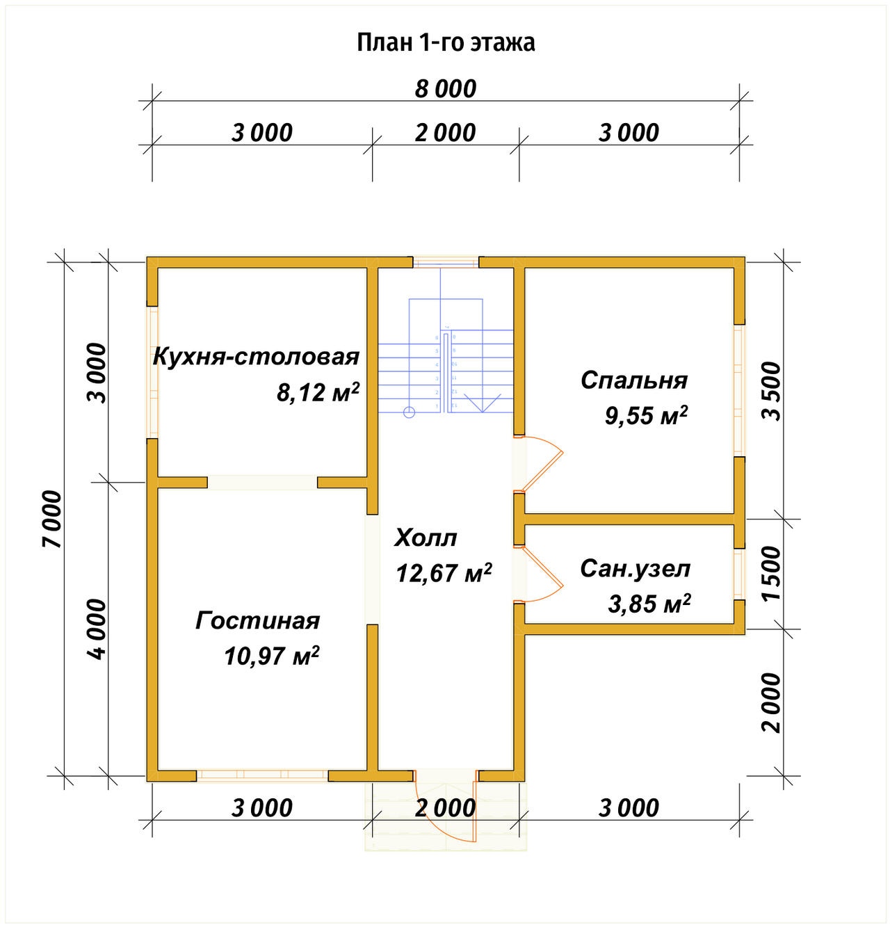 План первого этажа проекта П-80