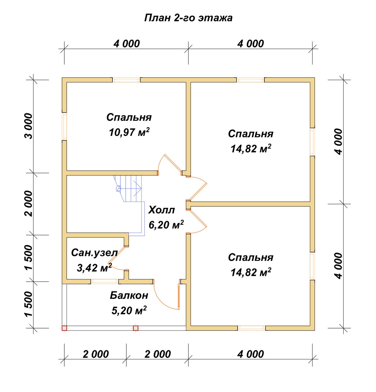 План 2-го этажа проект П-81