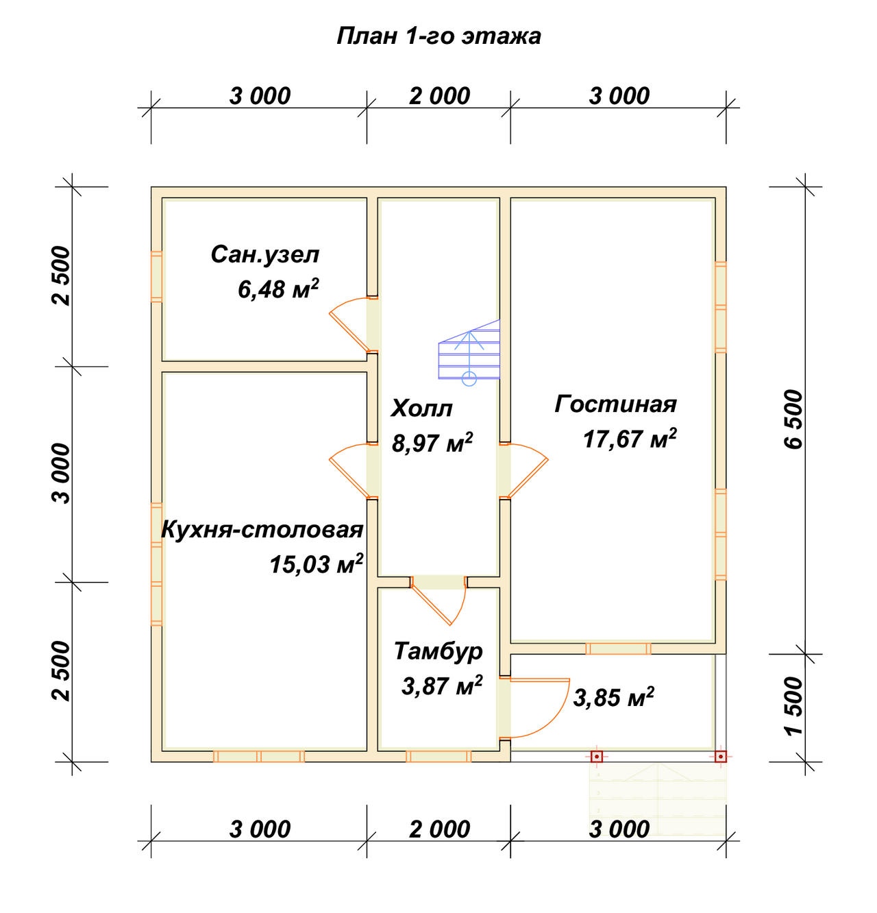 План первого этажа проекта П-83