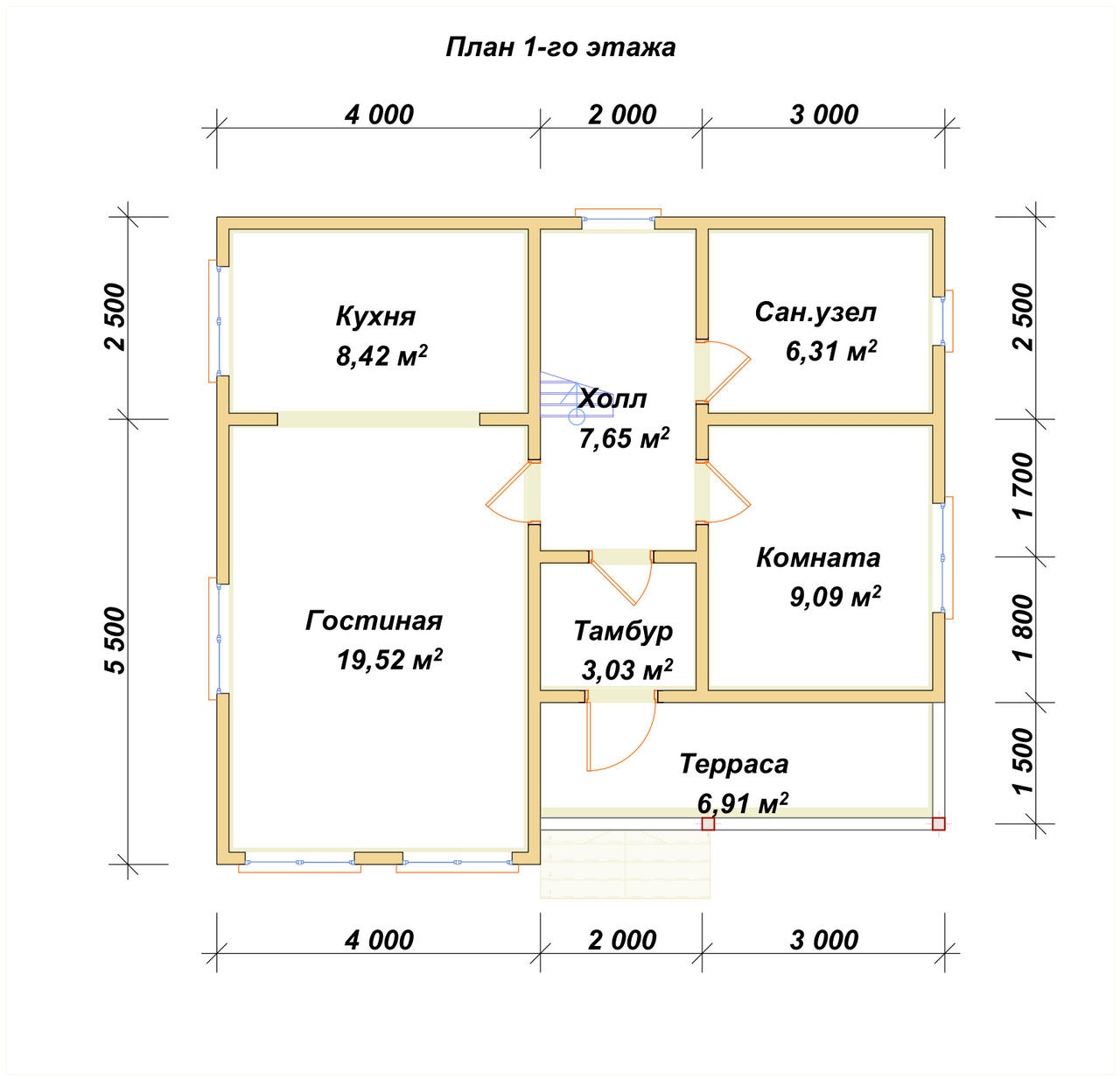 План первого этажа проекта П-85