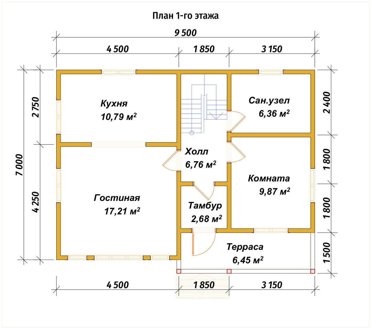 План первого этажа проекта П-87