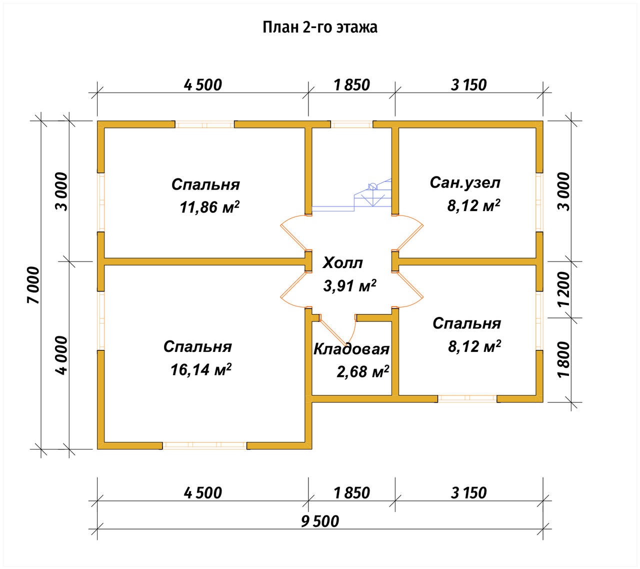 План 2-го этажа проект П-87