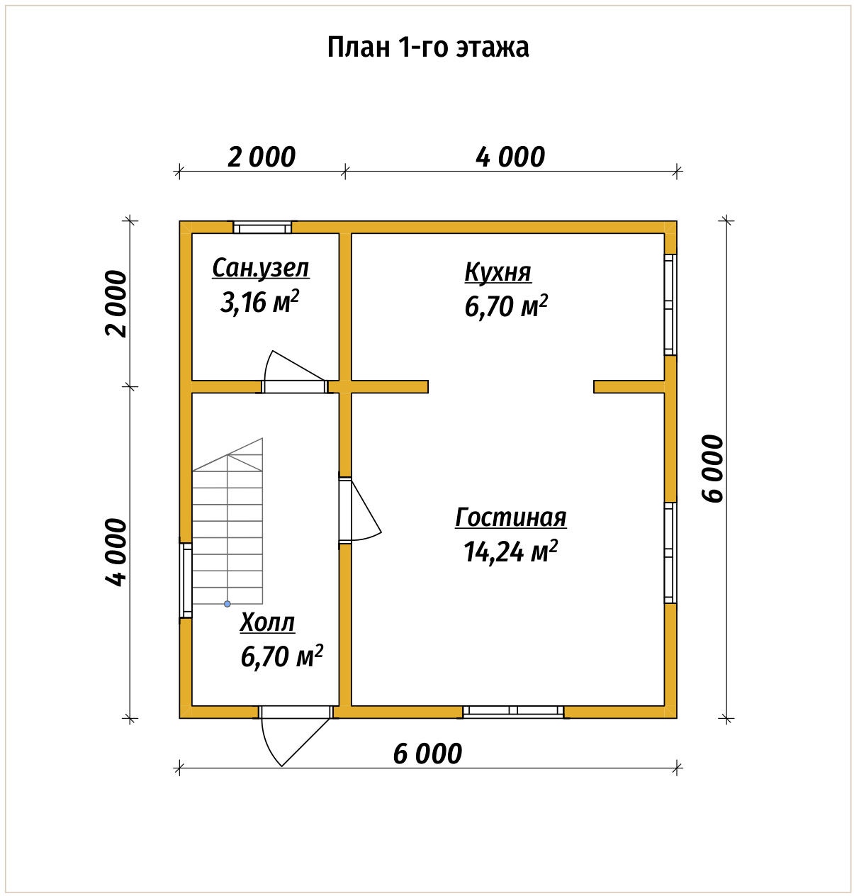 План первого этажа проекта П-9
