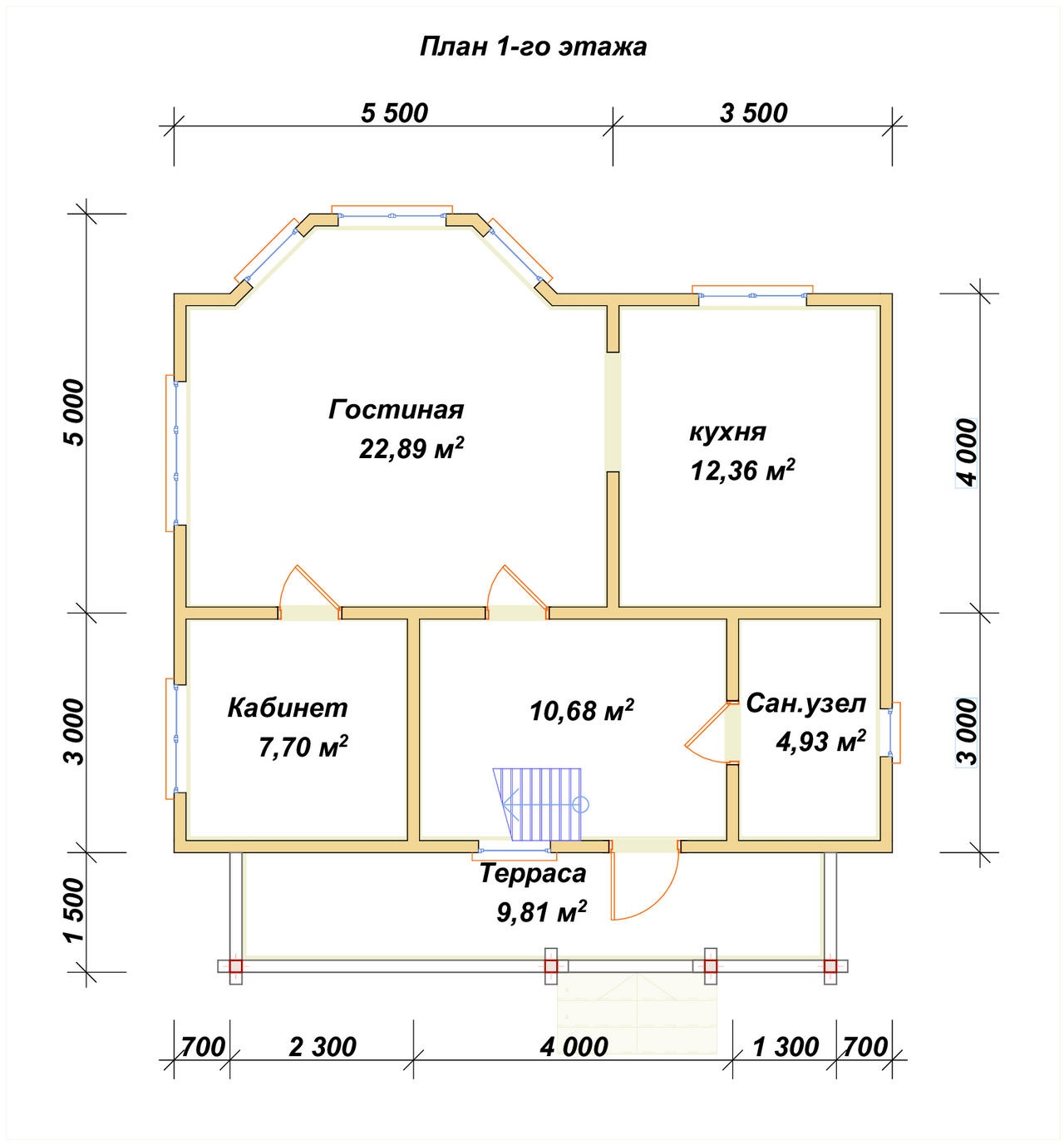 План первого этажа проекта П-90
