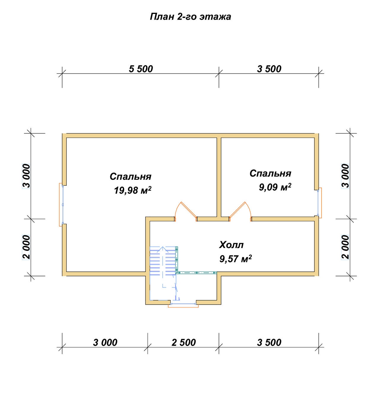 План 2-го этажа проект П-90