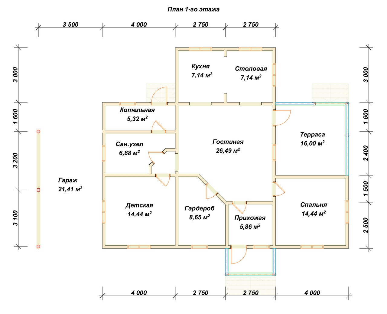 План первого этажа проекта П-95