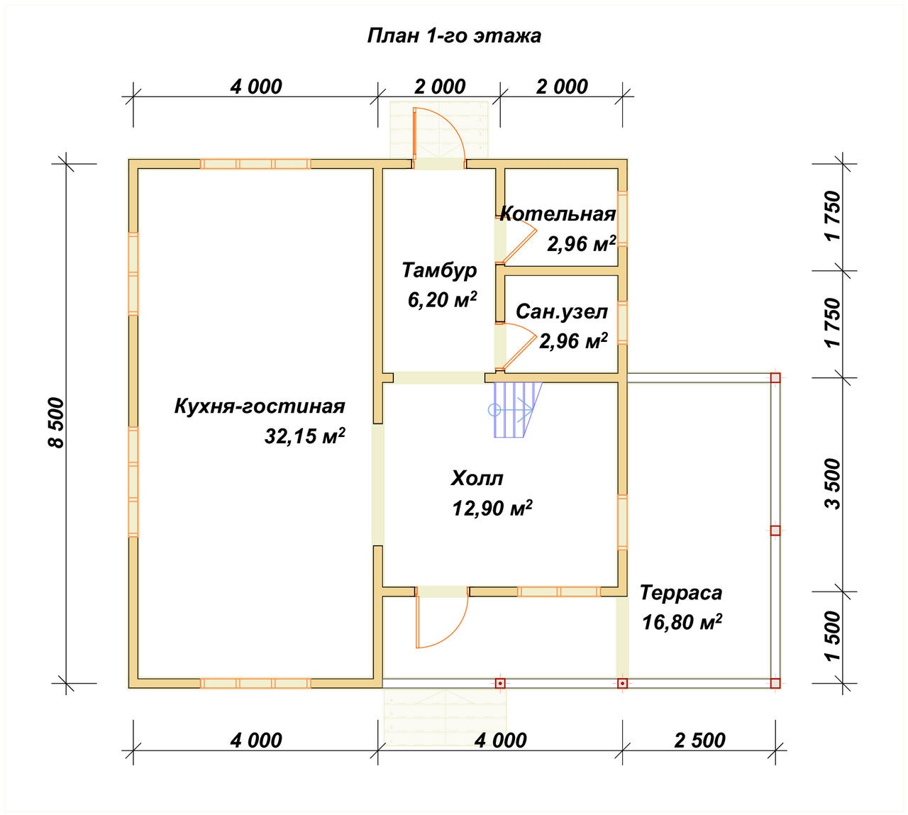 План первого этажа проекта П-98