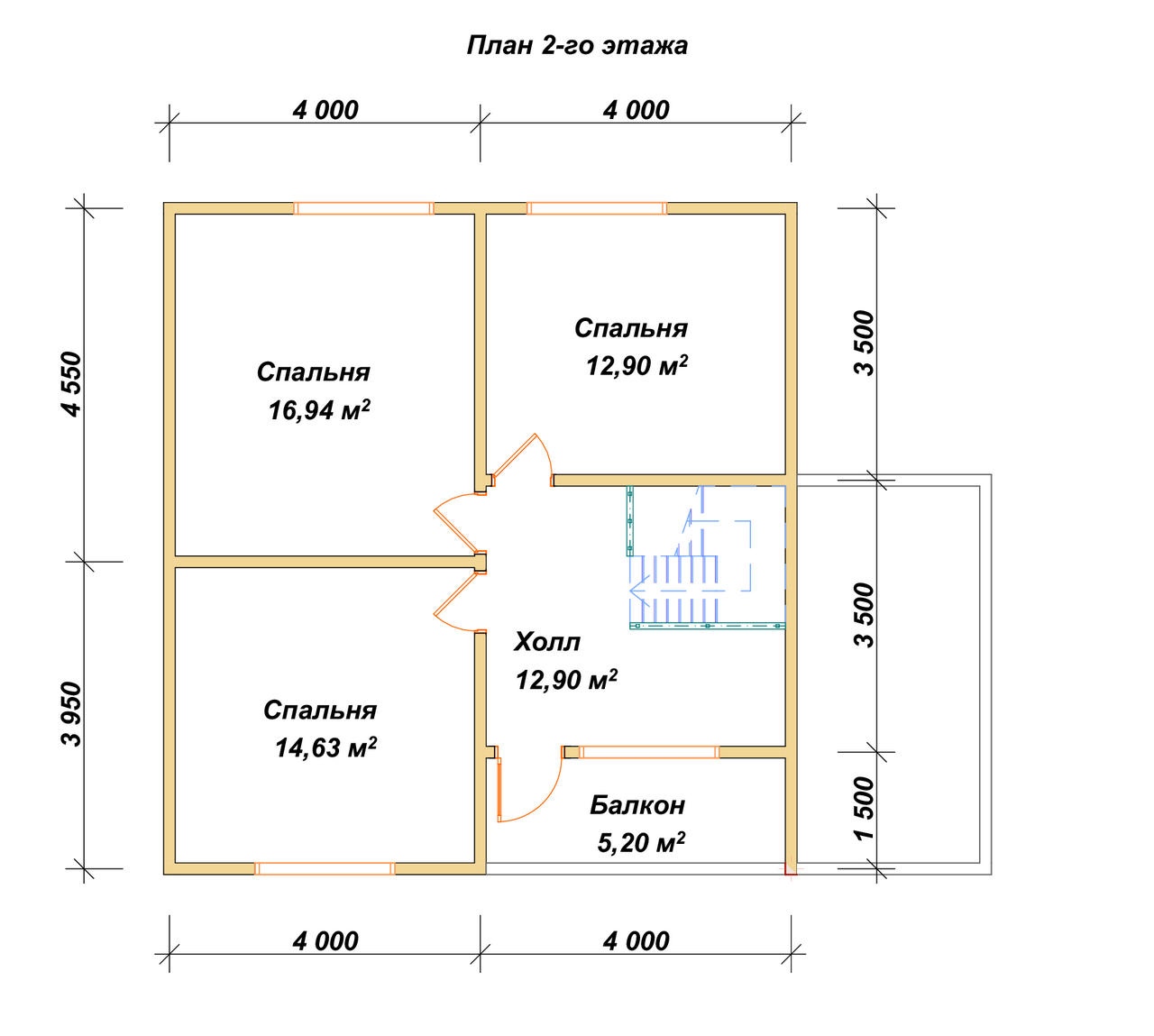 План 2-го этажа проект П-98