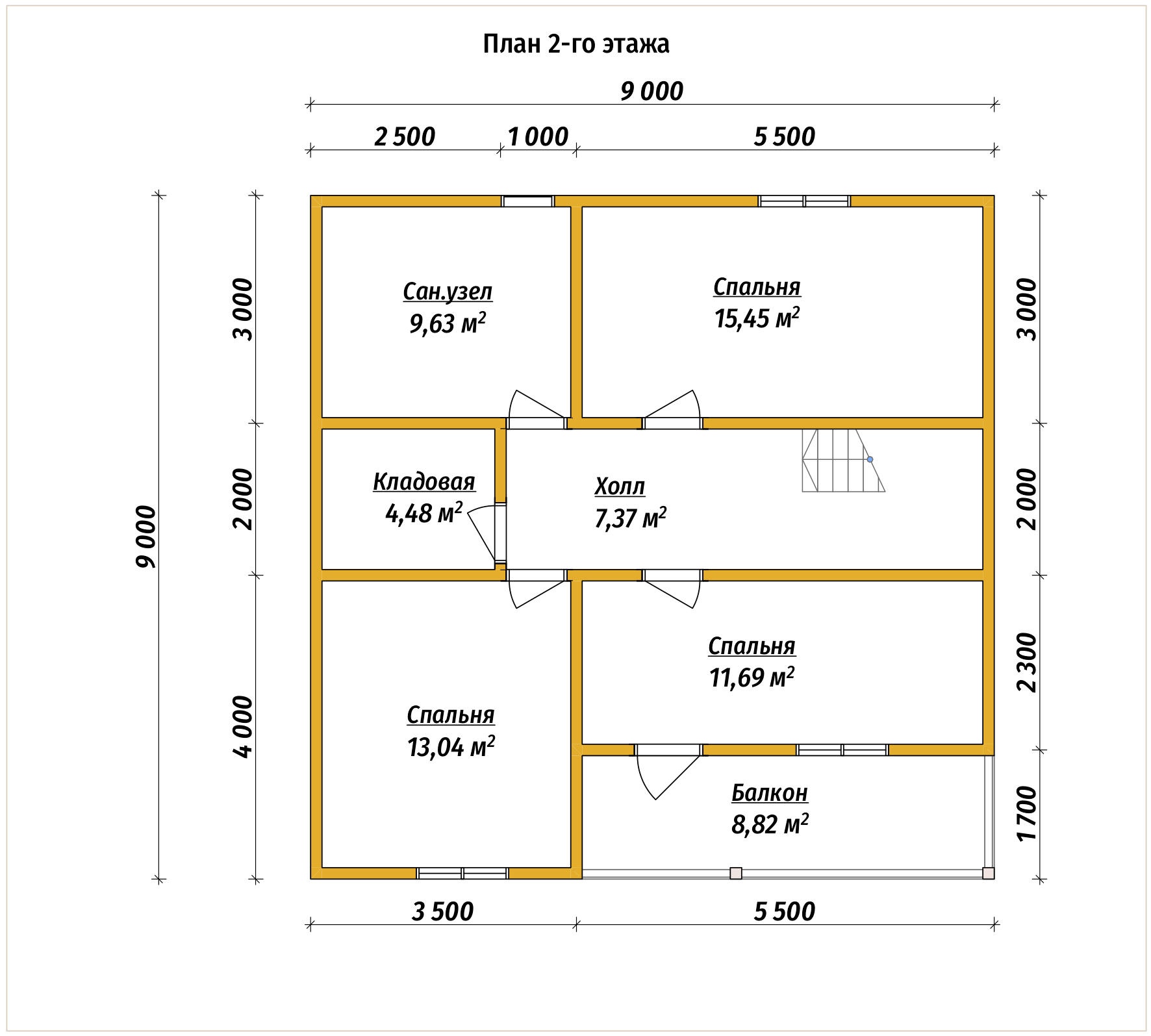 План 2-го этажа проект П-99