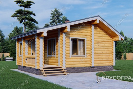 Проект бани из бруса Б-33.