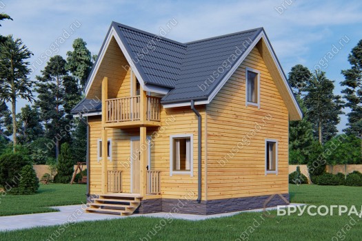Проект бани из бруса Б-52.