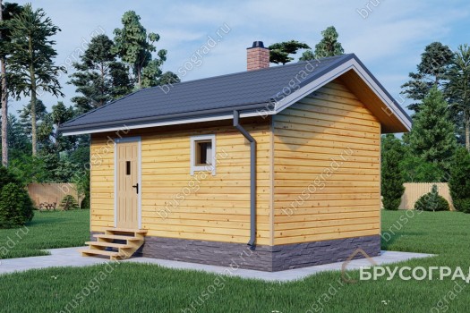 Проект бани из бруса Б-63.